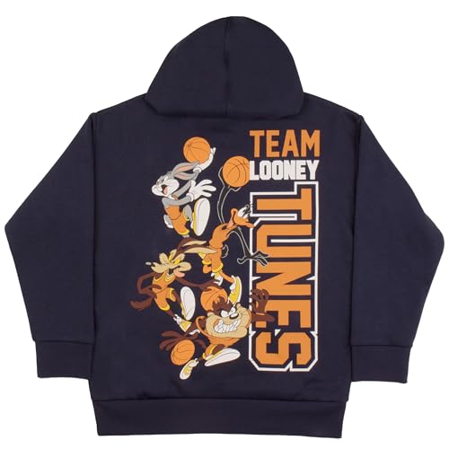 Warner Bros Looney Tunes Boys Pullover Hoodie Team Looney Tunes Graphic Print Hooded Sweatshirt for Kids & Teens2