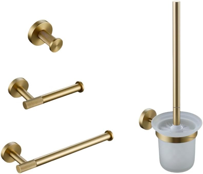 Porte-serviettes en or brossé moleté pour une salle de bain de luxe