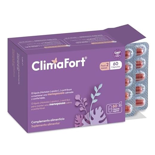 [60 cáps] ClimaFort Menopausia | 2 meses | Pastillas Menopausia Sofocos | Lúpulo, Vitaminas y Minerales | Alivia Sofocos, Sudoración y otros Síntomas de Premenopausia y Menopausia | 1 Cápsula al día