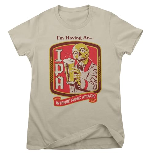T-shirt IPA Steven Rhodes Femme Kaki Taille S Graphique Humour