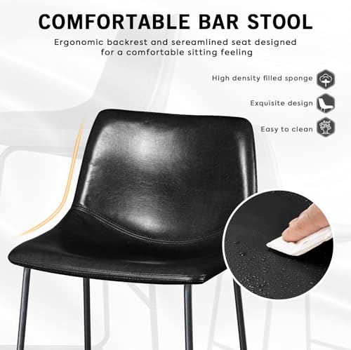 image for LEMBERI 26 inch Bar Stools Set of 2, Modern Counter Height Bar Stools,