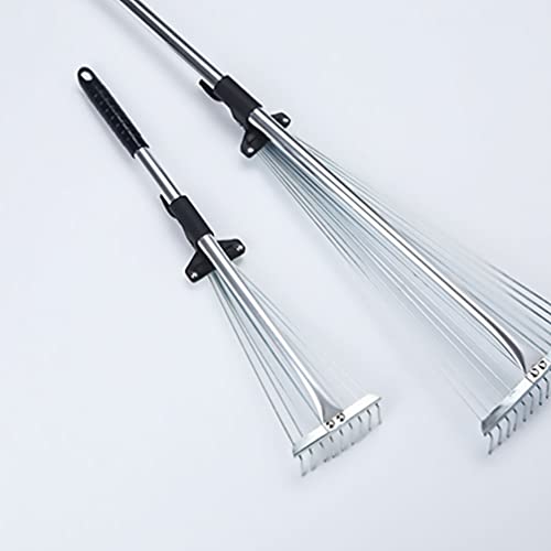 Cabilock 2Pcs Dobrável Jardim Ancinho Da Folha Folhas Rack Pesados Telescópica Ajustável Canteiros d