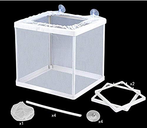 Image of COMOK Fish Hatchery Breeder Box Aquarium Separation Net Nylon Incubator Mesh Fish Breeding Tanks Isolation Box White Square 20PCS
