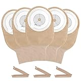 20PCS Colostomy Bags, Max Cut 60mm Ostomy Supplies, One-Piece Drainable Colostomy Bags with Clamp Closure for Ileostomy Stoma Care