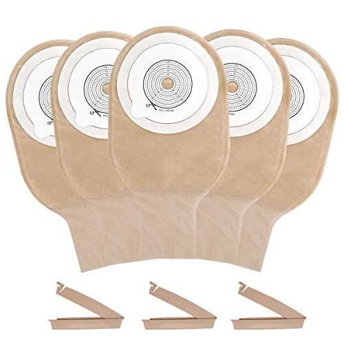 20PCS Colostomy Bags, Max Cut 60mm Ostomy Supplies, One-Piece Drainable Colostomy Bags with Clamp Closure for Ileostomy Stoma Care