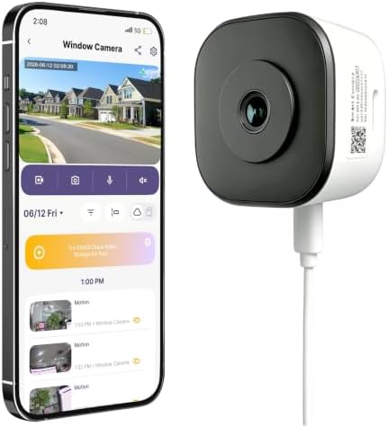 2K 3MP WLAN Überwachungskamera Innen, Fensterkamera mit Vollfarb-...