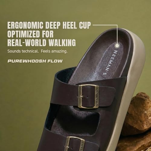 Image of Neeman's PureWhoosh Flow Sandals for Men | Waterproof Chappal | Casual Slippers with Ergonomic Arch Support & Anti Skid EVA Sole | Adjustable Strap | Lightweight Monsoon Floaters for Beach & Outdoor Wear