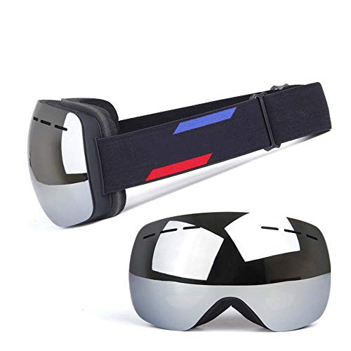 Gafas de esquí magnéticas JIA unisex con lentes intercambiables de doble capa color plata