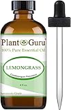 Lemongrass Essential Oil 4 oz 100% Pure Undiluted Therapeutic Grade for Aromatherapy Diffuser, Natural Healthy Skin, Body and Hair Growth