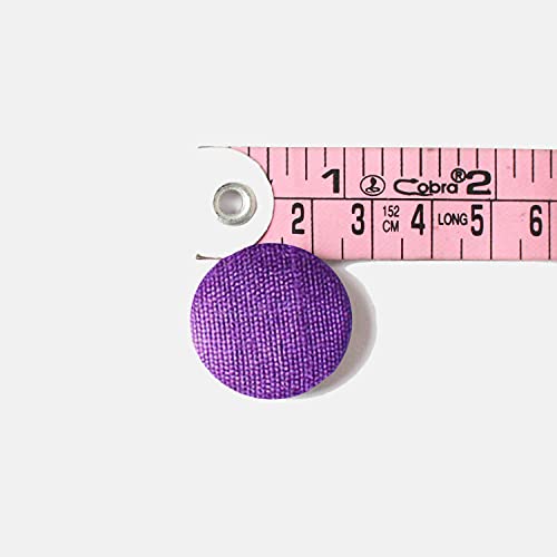 Round Button Decorative Dupion Fabric Covered Handmade 12 Buttons For Sewing Scrapbooking Craft -2.5 Cm (Purple) #TOP2