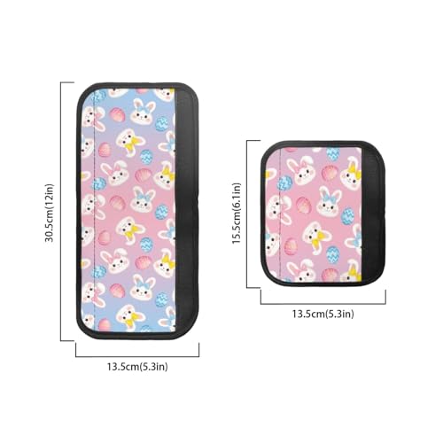 Image of 6 Pieces Refrigerator Door Handle Covers Keep Kitchen Appliances Clean Neoprene Antiskid Protector Gloves for Oven Microwave Easy Installation, Easter Eggs Cute Rabbit Bunny Pink Blue