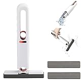 Jogoico Self-Squeeze Mini Mop, Handwaschbarer Desktop Mini Mopp, Tragbarer Mini Mopp mit 2 Moppköpfen und 2 Haken, Selbstquetschender Mop Mit Auswringfunktion für Glass, Fenster, Boden, Auto, Küche