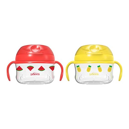 Dr. Brown's Toddler Snack Cup, Red & Yellow 2 Pack