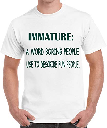 Image of Caseria Men's Cotton Printed T-Shirt -Immature Boring People | 100% Cotton | Half Sleeves | Regular Fit | Printed | Round Neck | Graphic T Shirt