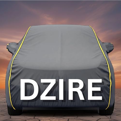 Image of Premium Grey Series 100% Waterproof Car Body Cover for Dzire Cover (All Models) with Mirror Pockets | Triple Stitched, Elastic, Custom Fit, Heat Resistant, Anti-Dust, All-Weather Cover