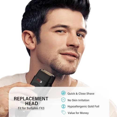 Image of Compatible with BaByliss Pro FX3 Foil Shaver Replacement Head - 1Pack Red | Rplacement Foil Compatible with BaBylisspro FX3 Professional High Speed Foil Shaver Top, FXX3RF Blade Parts with 2 Cutters