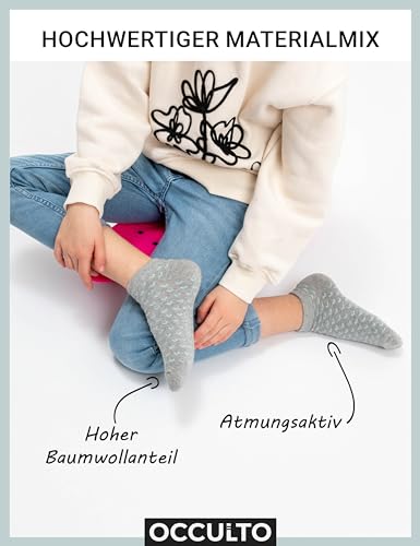 Occulto Jungen & Mädchen Sneaker Socken 10er Pack (Modell: Mikl) Weiß 31-34