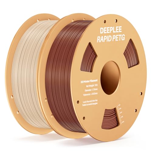 DEEPLEE Rapid PETG Filament 1.75mm, High Speed PETG 3D Printer Filament Up to 600 mm/s, Dimensional Accuracy +/- 0.02 mm, Fits for Most FDM 3D Printers, 2kg Brown & Beige