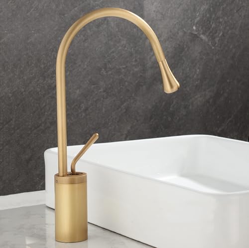 Grifo de lavabo retro en latón cepillado de alta durabilidad LWX