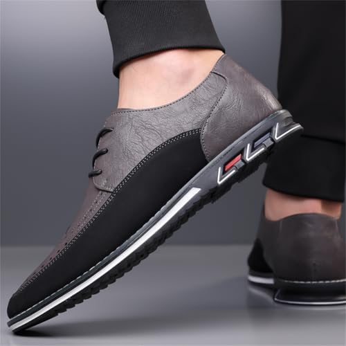 Image of Men's Casual Dress Oxfords Shoes Business Formal Italy Prince Classic Oxford Lace Up Craft Mesh Sneakers