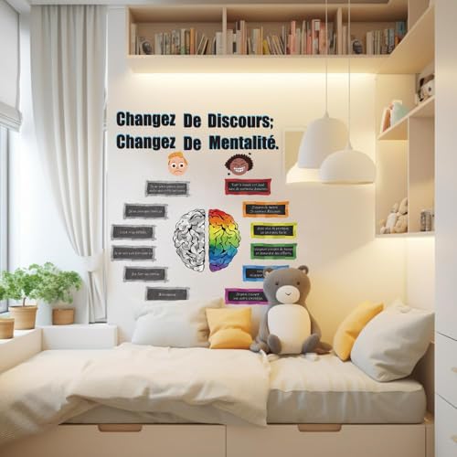 Magictodoor 22 Piece French Growth Mindset Stickers Set: Positive Affirmations for Classroom Bulletin Board & Homeschool Decor for Teachers and Students by Magictodoor - Used condition - Image 6