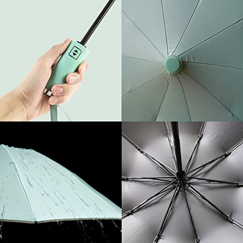 Image of BAODINI Inverted UV Umbrella for Rain and Sun Medium Size UPF 50+ Rverse Compact Umbrella Auto Open Close