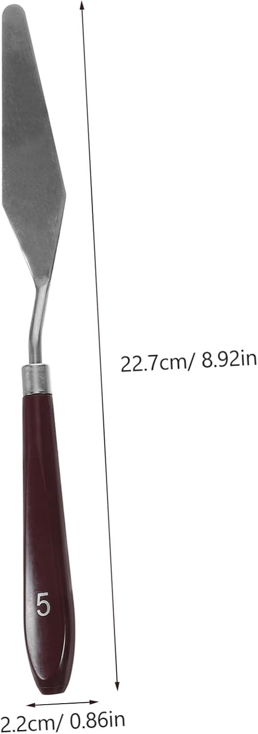 5pcs Painting Spatula Stainless Steel Mixing Scrapers with Wooden Handles for Art Painting Practical Palette Knives for Oil Gouache Suitable for Artists Students Hobbyists