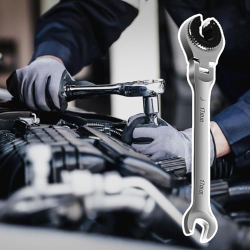 Llave combinada de trinquete doble apertura y rotación de 180 grados 3