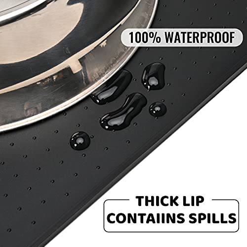 STVICTORY Dog Food Mat, Waterproof Dog Bowl Mats for Food and Water Bowls, Slip-Resistant Dog Feeding Mats with Raised… - Image 3
