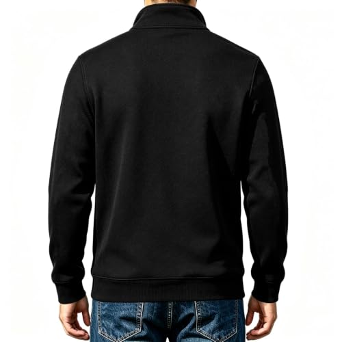 Mens Long Sleeve Shirt Fleece Lined Textured Trendy Quarter Zip Pullover - image 4
