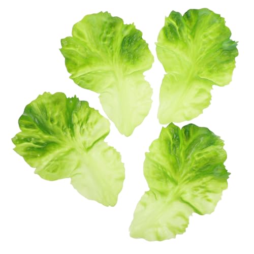 Ciieeo 4pcs Realistic Fake Lettuce Leaf Models Artificial Vegetables for Home Kitchen Decoration Photography Props and Creative Displays Lightweight Faux Lettuce for Restaurant Decor