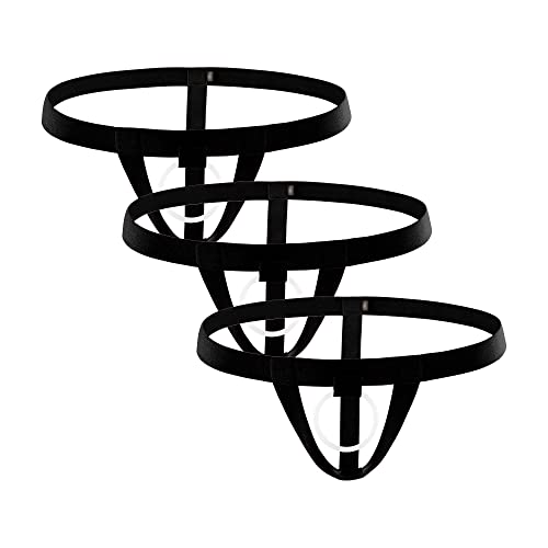 JEsilunmaMY Men's Open Front Ring Underwear Low Rise Bulge Enhancing G-String Thongs Comfort Stretch Jockstrap Bikini Trunks