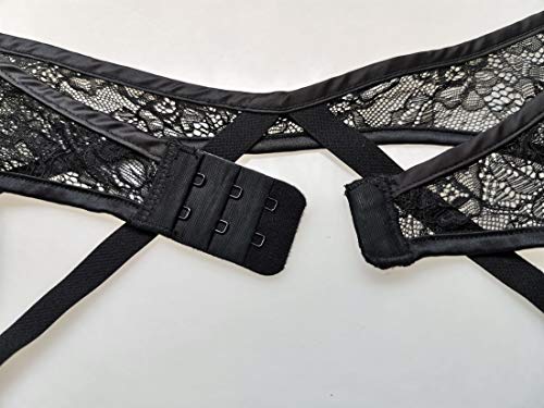 Women's Black Lace 6 Straps Metal Buckles Sexy Garter Belt For Stockings S513 (Large) #TOP3