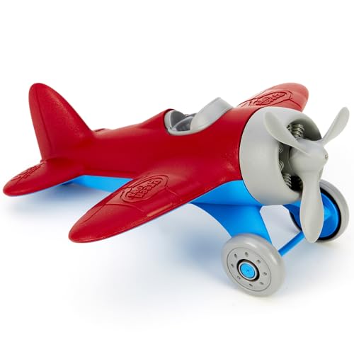 Image of Green Toys Airplane - Bpa Free, Phthalates Free, Red Aero Plane for Improving Aeronautical Knowledge of Children. Toys and Games