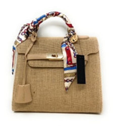 KENDALL + KYLIE STRAW SATCHEL (Beige)