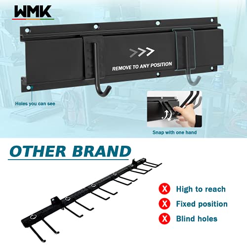 Wmk Garage Tool Organizer Wall Mount, 11 Pcs Garden Tool Rack With 8 Adjustable Heavy Duty Storage Hooks, Aluminum Tool Storage Racks 48 Inch, Max Load To 280Lbs #TOP1