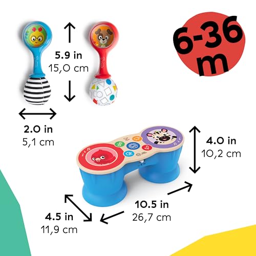 Image of Baby Einstein First Tunes Drum & Shakers Musical Gift Set, with Maracas and Toy Drum, Ages 6 Months and Up