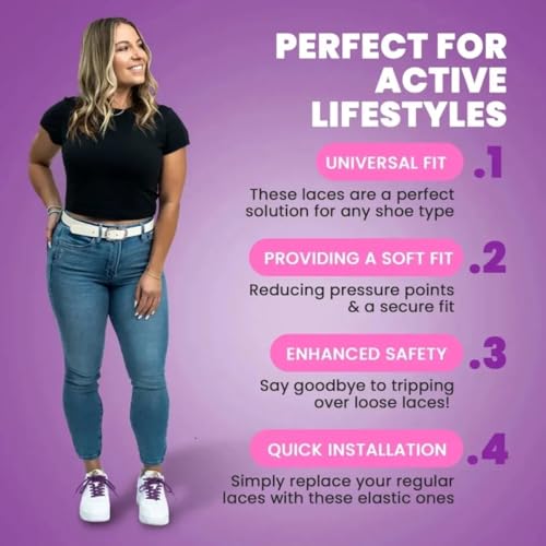 Image of Bread Elastic Xtra Stretch No-Tie Shoelaces - Durable Slip-On Laces for Sneakers & Boots, Kids & Adults, Travel-Friendly