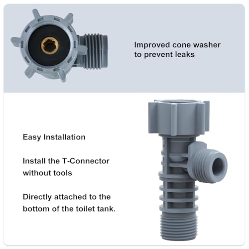 Image of Bidet Tee Connector, T Valve, Replace OEM TOTO THU6234, 7 /8 inch Toilet T Adapter, Tee Fitting for Washlet A100, C100, K300,S300E,S350E, etc