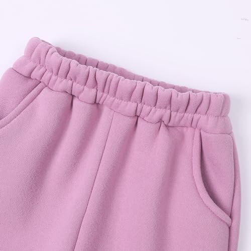 Kids Tales Youth Brushed Fleece Zipper Tracksuit Thick Cotton Zip Up Hoody Sweatshirt + Sweatpants Jogger Outfits Set4