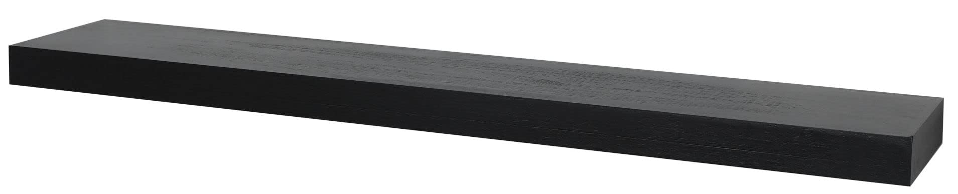 PHOENANCEE 91.5X17X4.5cm, Rustic Thick Wood Shelves, Wooden Hollow Floating Shelves Wall Mounted for Living Room, Kitchen, Bathroom, Decorative Home, Set of 1, Rustic Black