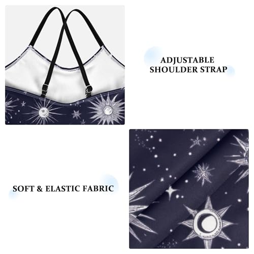 Swimsuit for Girls 1 Piecing Toddler Bathing Suit Girl Toddler Swim Suit for Girls Beach Swimwear Starry Night Star Sun Moon3