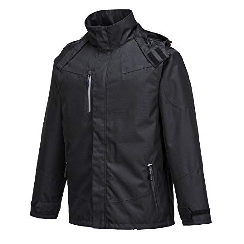 Portwest Outcoach Jacket Work Safety Protective Reflective Waterproof Coat, Large Black3