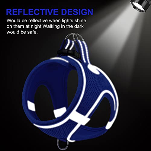 Joytale Step in Dog Harness,Soft Mesh Reflective Breathable Vest Harnesses,Easy Walk Harness with Safety Buckle for Cat,Puppies and Extra Small Dogs,XXS,Navy Blue - Image 4