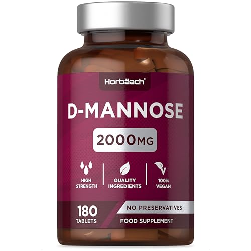 Horbaach D-Mannose Tablets 2000mg, 180 Vegan Count