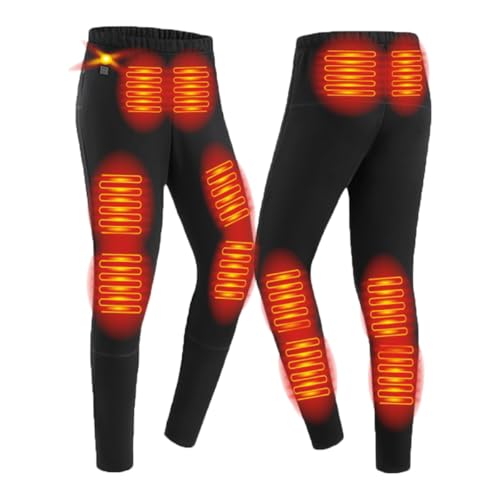 Guimuer Thermal Heated Pants with 12 Heating Zones for Outdoor Skiing and Motorcycling (Power Bank Not Included)