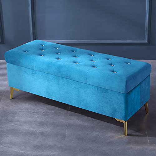 Repose-pieds relevable en velours bleu QHQQXN pour organiser votre entrée