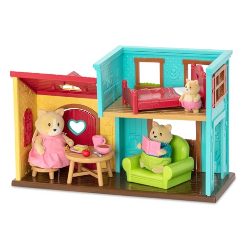 Li'l Woodzeez – Li'l Nextdoor Neighbors Townhouse Playset with 12 Pieces Dollhouse Furniture, Accessories & Pretend Play Food – Adorable Gift Toy for Imaginative 3+ Years by Li’l Woodzee - Image 4