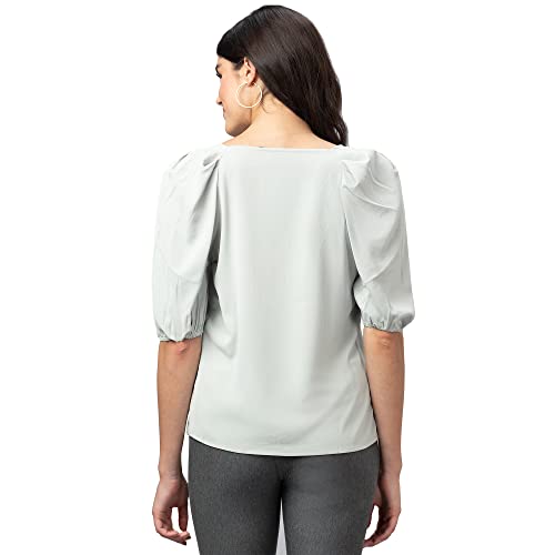 Image of Globus Women White Solid Sleeveless Top
