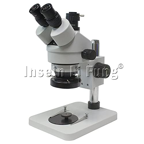 Microscope Trinocular Stereo Microscope 3.5X-90X Continuous Zoom Magnification Full HD 2.0MP VGA Camera LED Light Source 10-inch Monitor (With 10 Inch Monitor Standard 7X 45X)